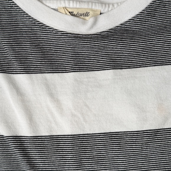 Madewell Gray and White Striped Long Sleeve Tee - Picture 2 of 2